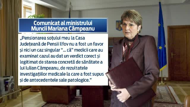De 9 ani e "invalid de gradul I", desi merge la nunti si se plimba pe strada. Cum si-a pensionat sotul ministrul Muncii