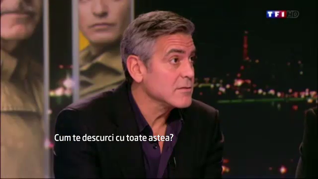 George Clooney i-a convins pe francezi ca are umor. Vedeta a vorbit, la TV, despre noul sau film, "Eroii monumentelor"