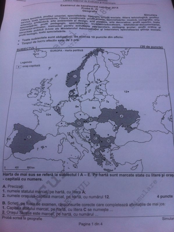 subiecte geografie