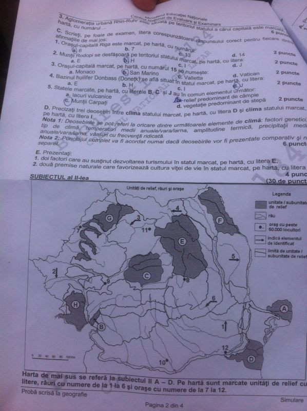 subiecte geografie