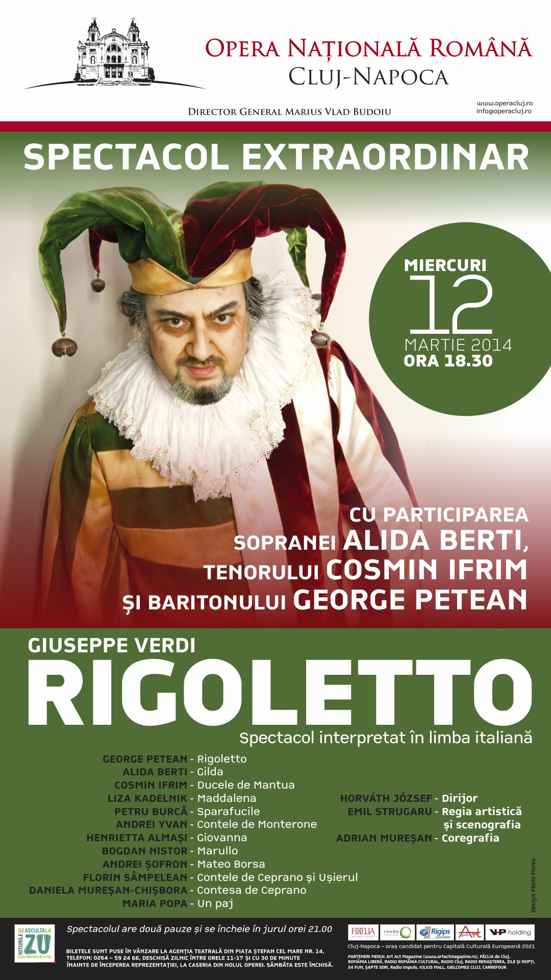 Spectacol extraordinar de opera Rigoletto la Opera Nationala Romana din Cluj