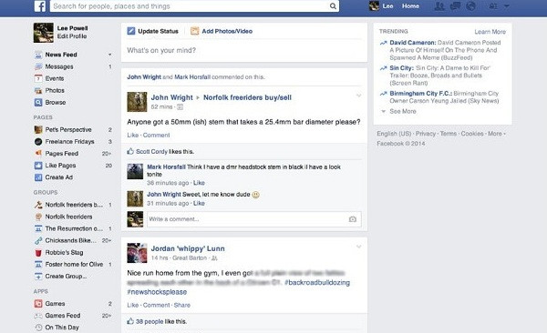 Facebook introduce un nou design al interfetei web. Unele conturi au fost deja actualizate