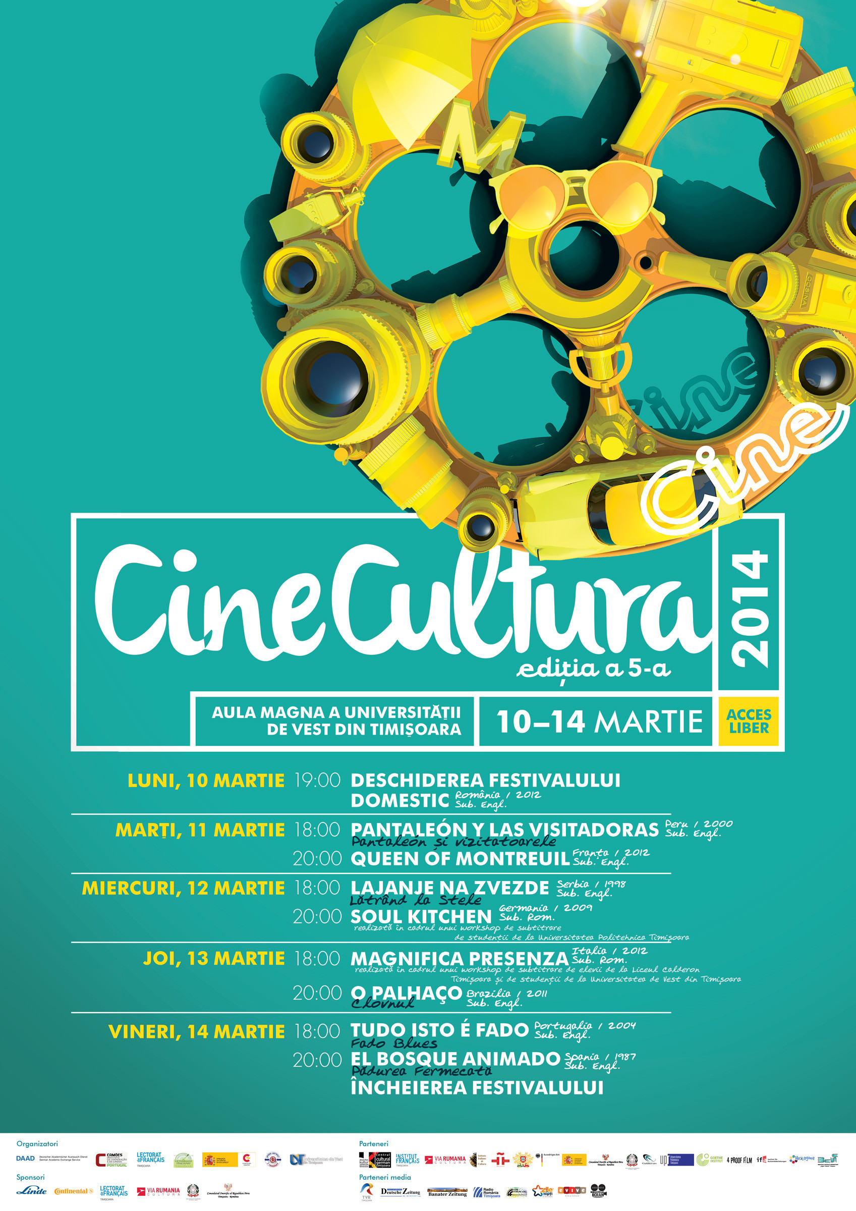 A inceput festivalul de film Cinecultura. Pelicule din noua tari ruleaza la Universitatea de Vest. Intrarea este libera