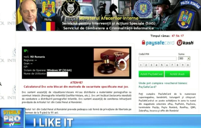 iLikeIT. "Virusul Politia Romana si banii falsi". Cum sa va feriti de cele mai noi metode de fraudare de pe internet