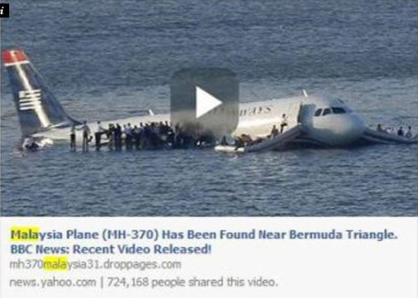 "Avionul Malaysia Airlines disparut a fost descoperit in Triunghiul Bermudelor". Ce se ascunde, de fapt, in spatele mesajului