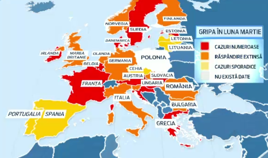 In ciuda vremii blande, 12 oameni au murit, rapusi de complicatiile asociate gripei. In spitale se lucreza in regim de razboi