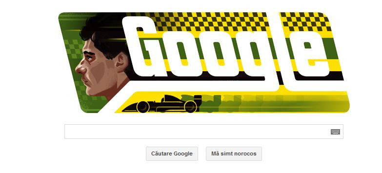 AYRTON SENNA, omagiat de GOOGLE cu un DOODLE. 54 de ani de la nasterea unei legende a Formulei 1