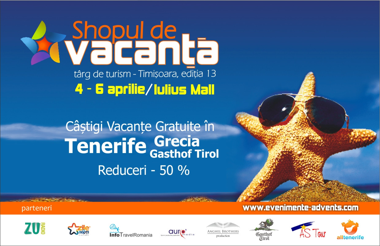 (P) Primăvara începe cu Shopul de Vacanță! Zeci de destinații și reduceri la Târgul de Turism din 4-6 aprilie la Iulius Mall!