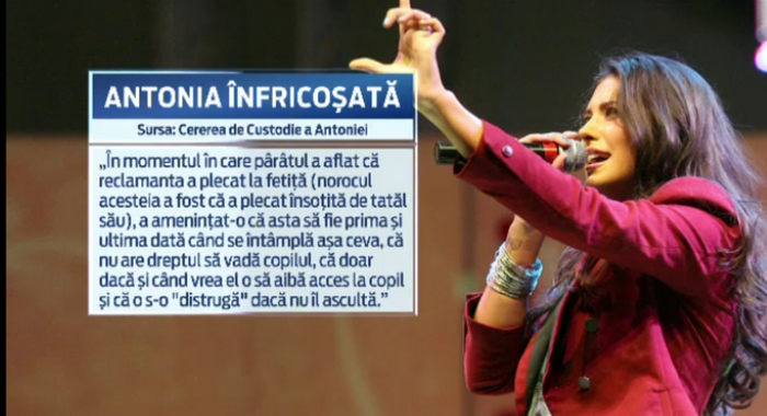 Razboi pe fata intre Antonia si sotul ei, pentru custodia Mayei. Italianul ar fi amenintat ca o va distruge