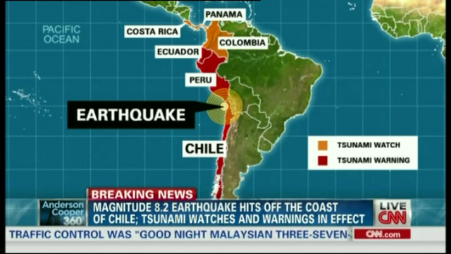 CUTREMUR de 8,2 in Chile: cinci oameni au murit. Alertele de tsunami pentru Honduras, Peru, Ecuador si Chile, ridicate