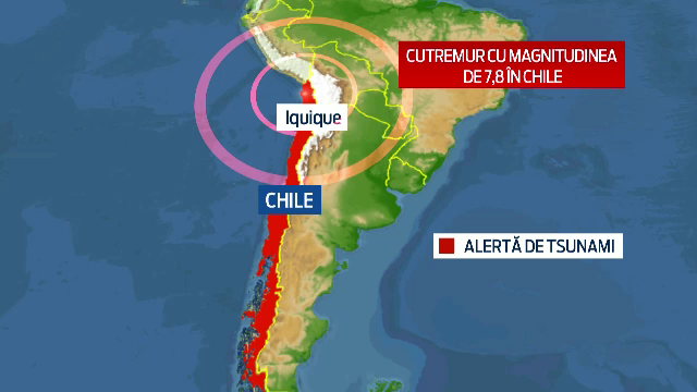 Replica cu magnitudinea de 7,8 in Chile, dupa cutremurul de 8,2. Presedinta tarii a fost evacuata
