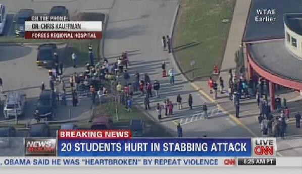 Alerta in SUA. Aproximativ 20 de elevi au fost injunghiati de un coleg la un liceu din Pennsylvania