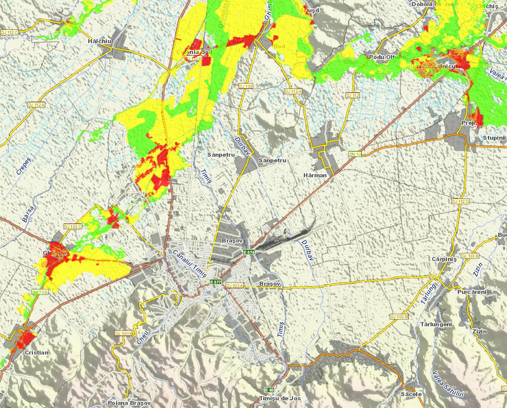 Brasov harta risc inundatii