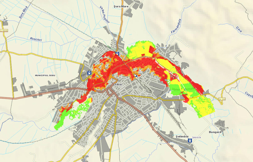Sibiu harta risc inundatii
