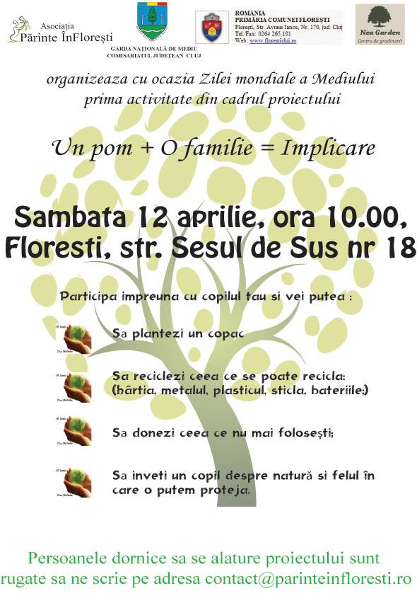 Peste 200 de copaci vor fi plantati in comuna Floresti de Ziua Mondiala a Mediului