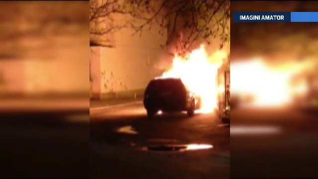 Masina unui politist din Suceava, incendiata. Anchetatorii iau in calcul un posibil atac mafiot