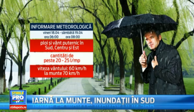 Noua avertizare de ploi si vant puternic, pana sambata dimineata. Cum va fi VREMEA de PASTE