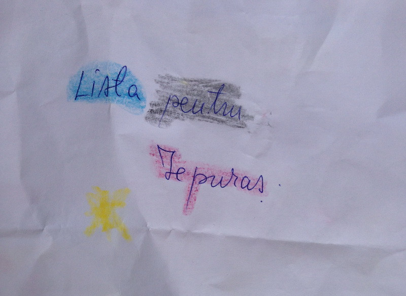 "Lista pentru Iepuras" a unei fetite de 6 ani. O masina "fara tavan", doi hamsteri "adevarati" si pantofi cu "toc mai mic"