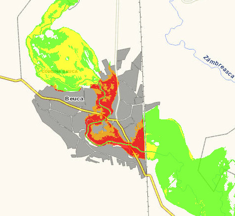 harta risc inundatii Beuca
