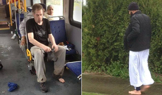 Gest impresionant in Canada. Un musulman a vazut un barbat descult si i-a dat sosetele si pantofii sai. FOTO