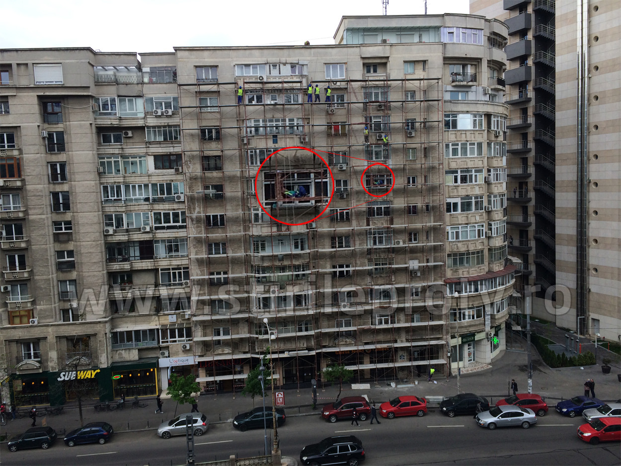 S-a transformat peste noapte. Cum arata azi blocul din centrul Capitalei unde ieri dormea un muncitor, la etajul 6