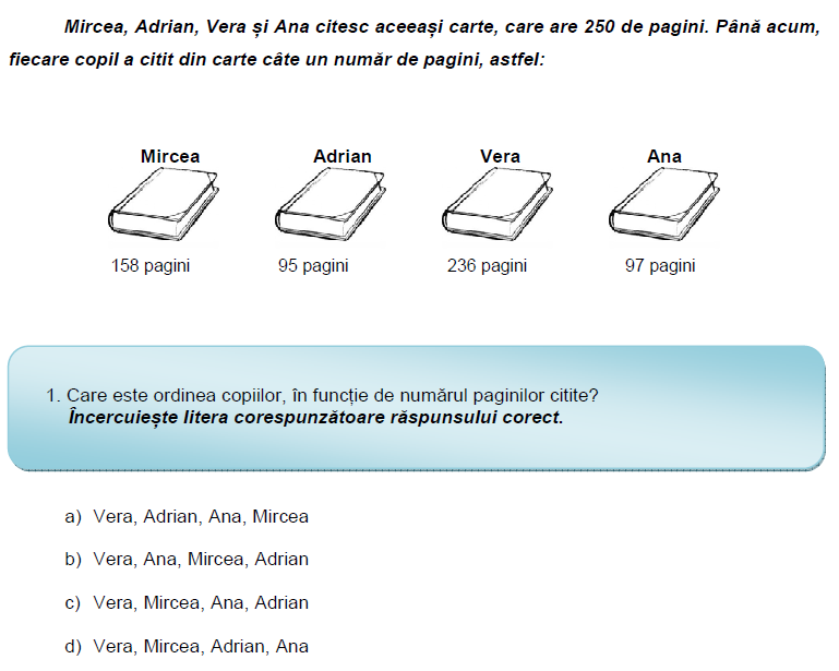 EVALUAREA NATIONALA 2014, MODEL SUBIECT MATEMATICA