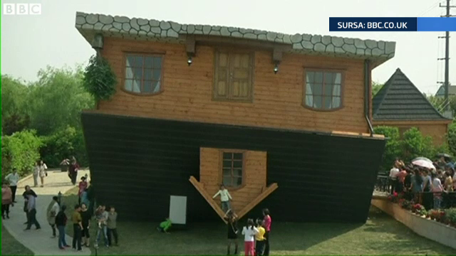 Cum arata casa construita cu susul in jos. Turistii care intra in ea spun ca au ameteli