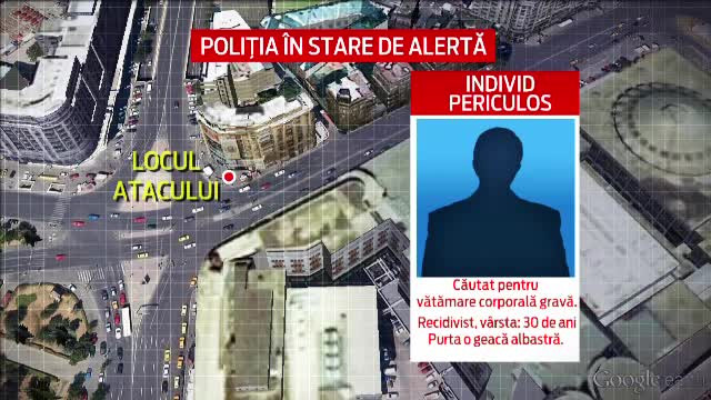 Politistii din Capitala il cauta pe un fost detinut, care a injunghiat un tanar in Piata Unirii. Filmul atacului
