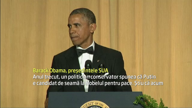 Barack Obama a fost pus pe glume la traditionalul dineu oferit de Casa Alba corespondentilor de presa