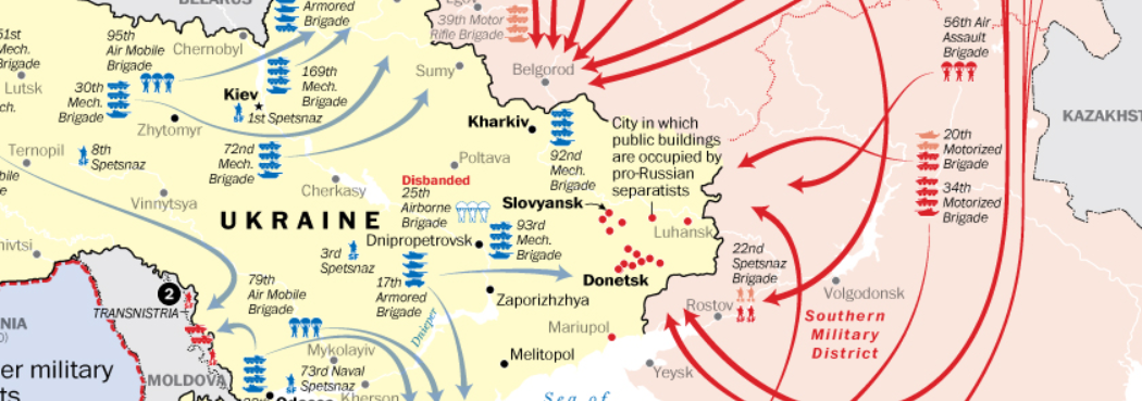 Analiza Washington Post: Cum se indreapta Ucraina si Rusia spre razboi. INFOGRAFIC cu pozitionarea soldatilor la granita
