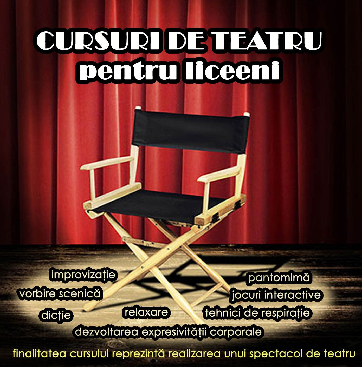 Cursuri de teatru pentru liceeni. Lumea teatrului isi deschide portile la Centrul Cultural din Carei