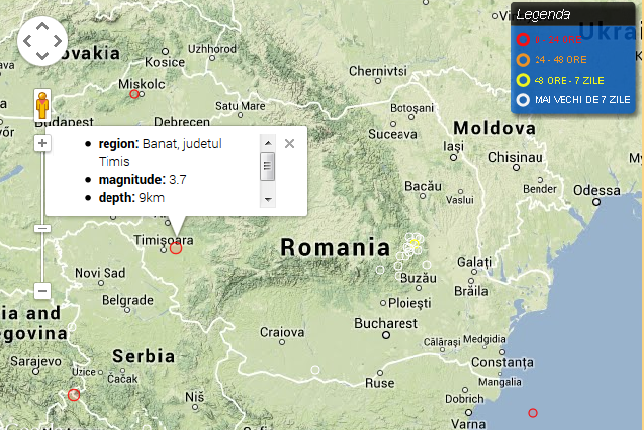 Cutremur cu magnitudinea de 3,7 in judetul Timis. Oamenii au simtit o bubuitura puternica in timpul seismului