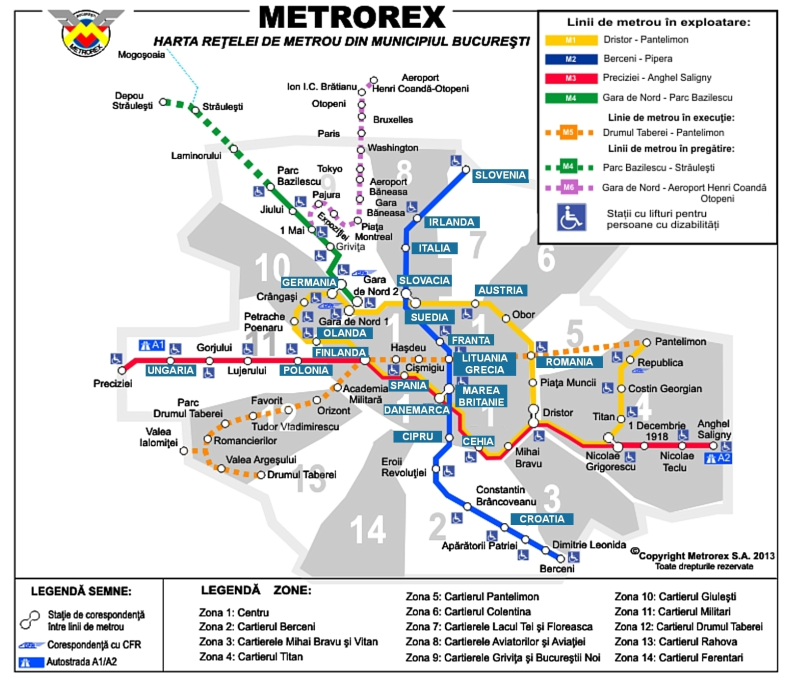 Ziua Europei, sarbatorita prin muzica, dans si cu nume noi pentru statiile de metrou. Cum arata vineri harta metroului