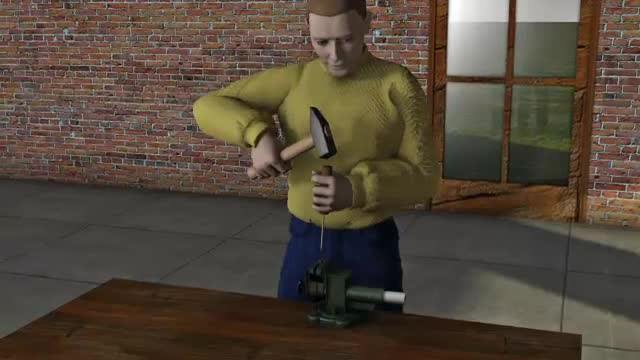 ANIMATIE GRAFICA: a gasit un glont pe camp, l-a pus intr-o menghina si l-a lovit cu ciocanul. Ce a patit un roman