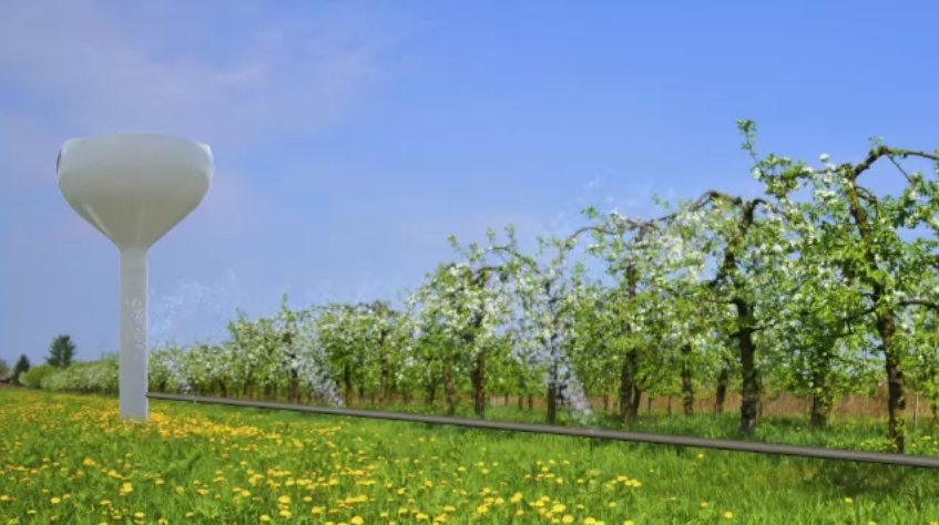 ANIMATIE GRAFICA. Sistemul de irigatii "prin gravitatie", promovat de Traian Basescu. Solutia e bazata pe apa de ploaie