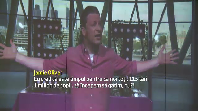 Jamie Oliver vrea sa doboare un record planetar. Celebrul bucatar a fost ajutat de 120 de copii din Cluj