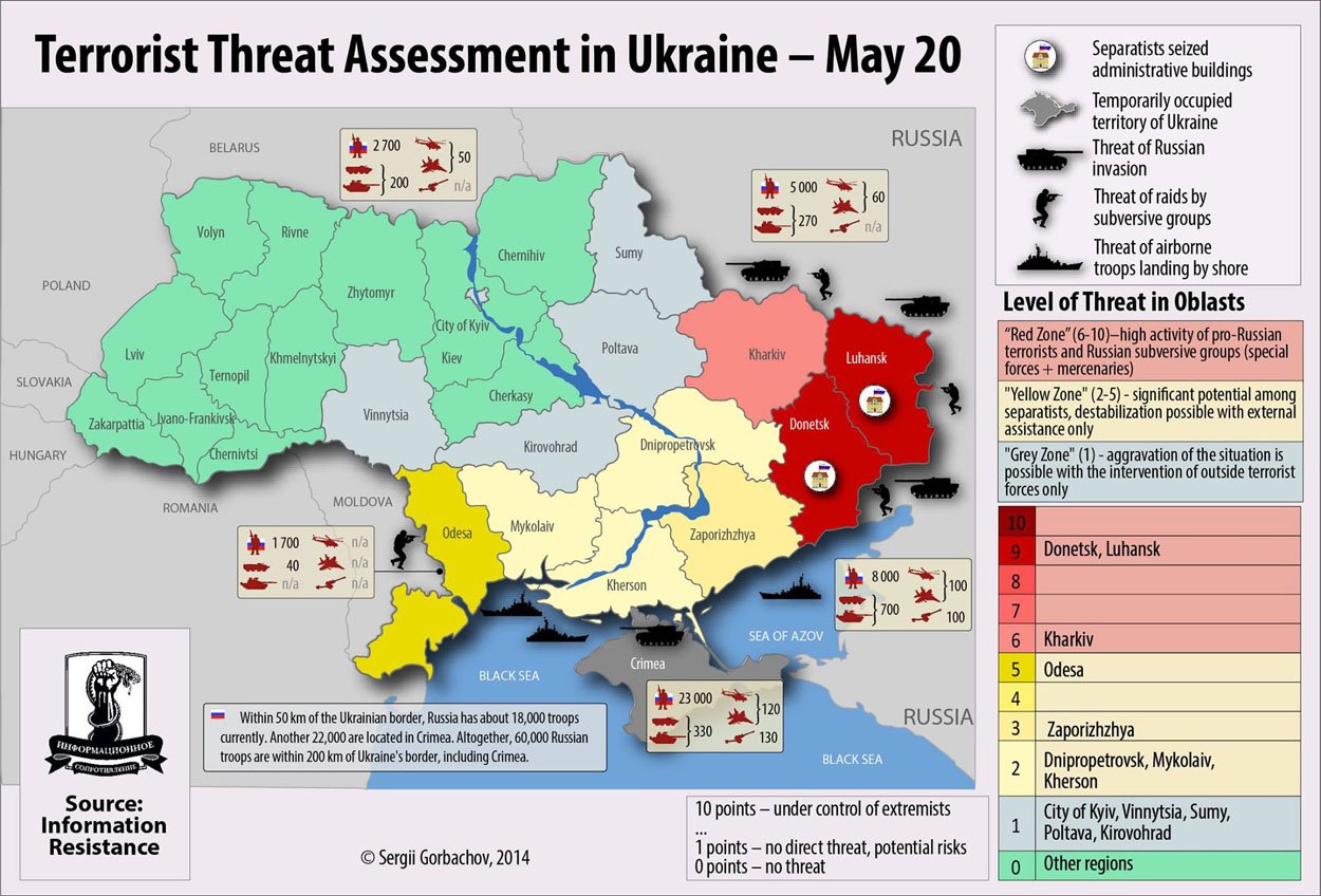 harta situatia din Ucraina 20 mai