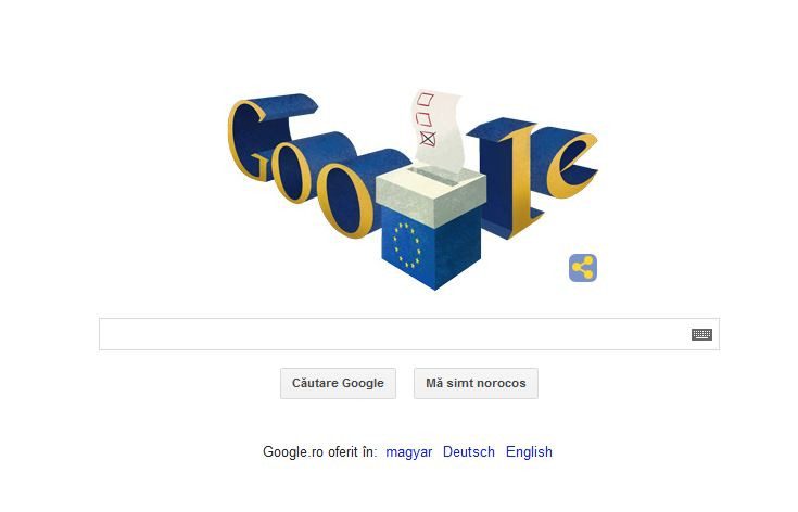 ALEGERI EUROPARLAMENTARE 2014. Google marcheaza votul pentru ALEGERI EUROPARLAMENTARE 2014 printr-un Doodle special