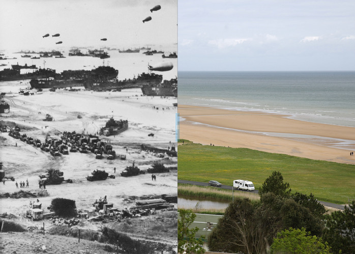 Aici s-a dat batalia decisiva pentru Europa. Locurile debarcarii din Normandia, acum 70 de ani si azi. IMAGINI INTERACTIVE