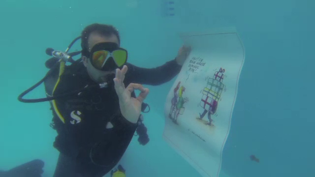 Premiera in Romania: Galeria subacvatica de caricaturi. Vernisajul are loc in acest weekend, iar intrarea este gratuita