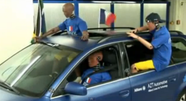 Crash testul care le arata ultrasilor ce pot pati cand se bucura in masina. Cele mai expuse locuri in caz de accident