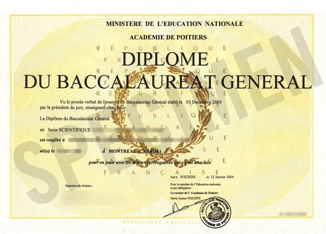 diploma bacalaureat Franta