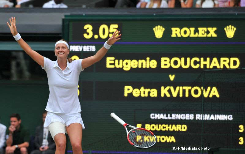 WIMBLEDON 2014. Petra Kvitova a invins-o in finala pe Eugenie Bouchard, scor 6-3; 6-0