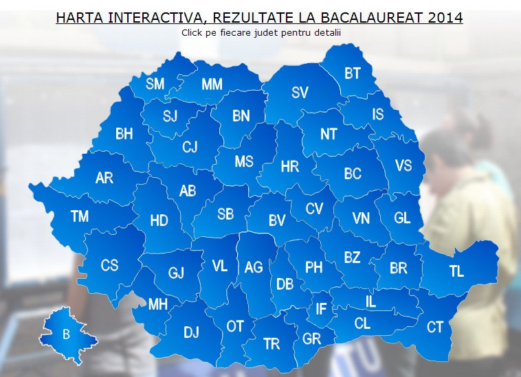 REZULTATE BACALAUREAT 2014 - EDU.RO. HARTA INTERACTIVA a notelor pe judete. Vezi rezultatele de la BAC