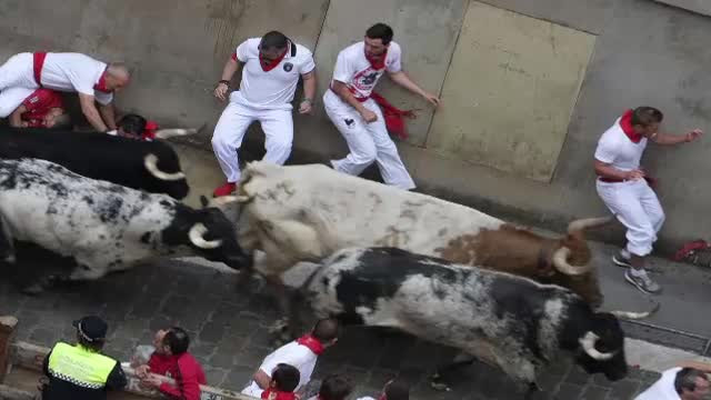 Cursele cu tauri, de la Pamplona, au facut noi victime. Cinci persone au ajuns la spital din prima zi