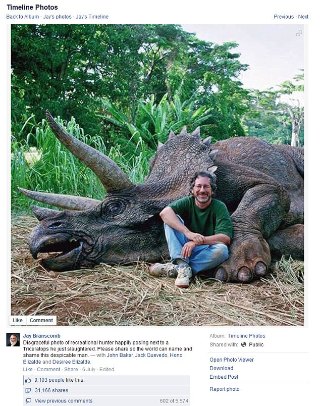 Cum a ajuns Steven Spielberg sa fie acuzat ca e vanator de dinozauri dupa o gluma facuta de un umorist pe Facebook