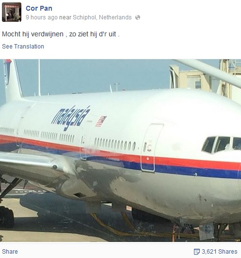 Mesajul lasat pe Facebook, inainte de imbarcare, de un pasager din avionul prabusit al companiei Malaysia Airlines