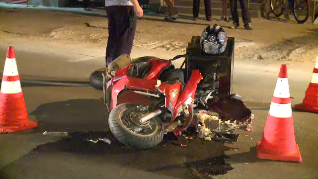Accident grav pe Bulevardul Pipera: Un tanar care facea livrari de pizza cu scuterul a scapat ca prin minune