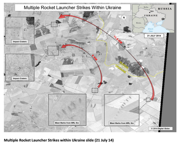Statele Unite a publicat imagini "care demonstreaza ca Rusia efectueaza tiruri asupra Ucrainei". Reactia Moscovei