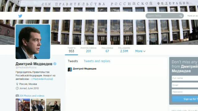 Contul de Twitter al premierului rus, Dmitri Medvedev, a fost spart. Ce mesaj a fost postat pe retea, in numele sau